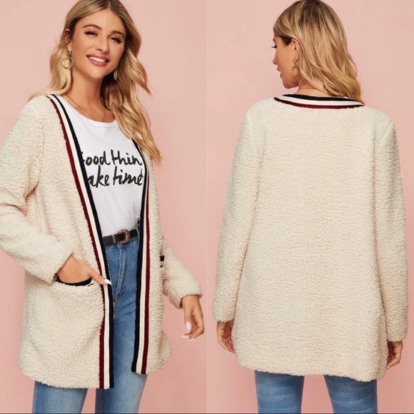 SHEIN Jackets & Blazers - Shein cream open teddy coat